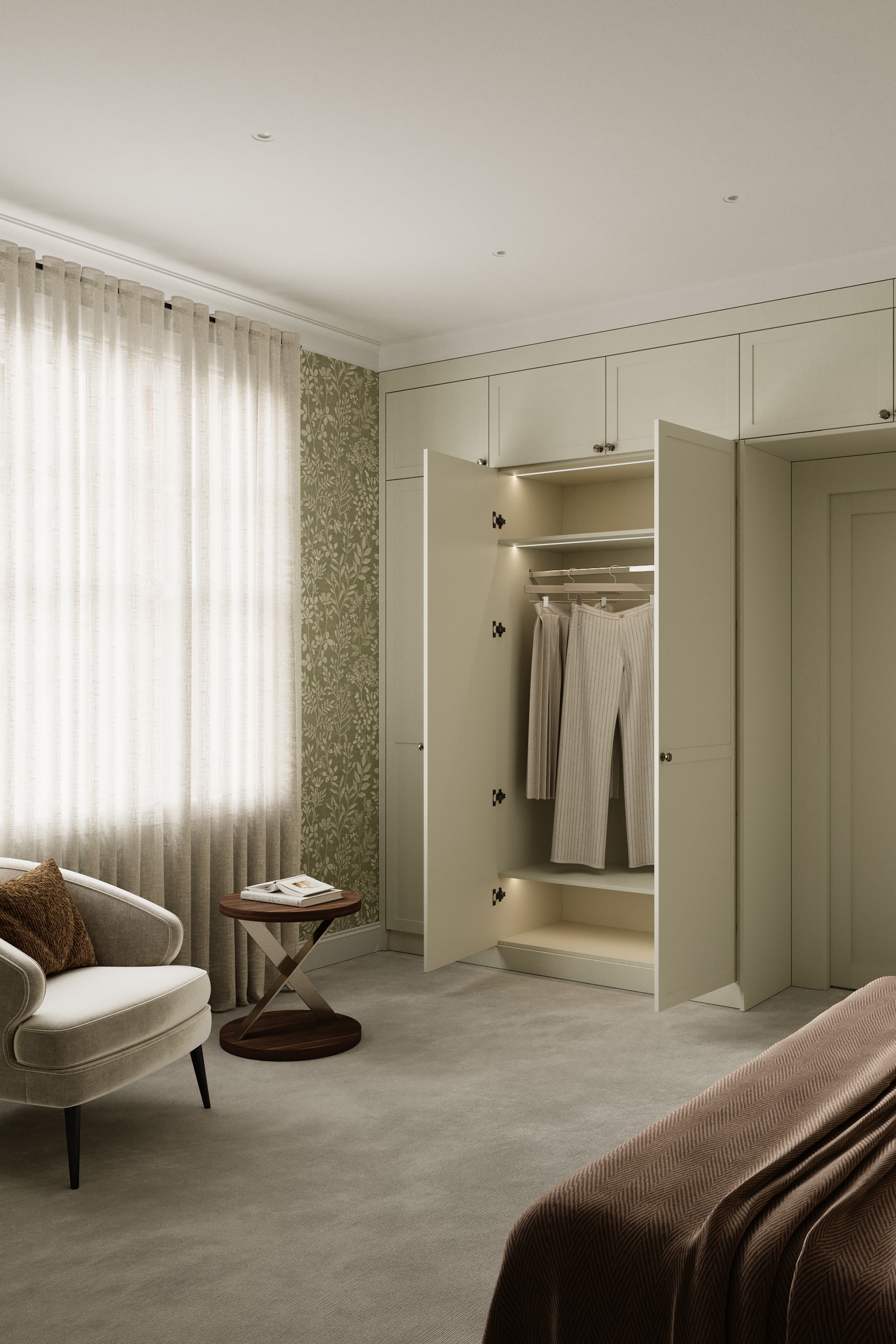 Spray-painted walk-in wardrobe, London