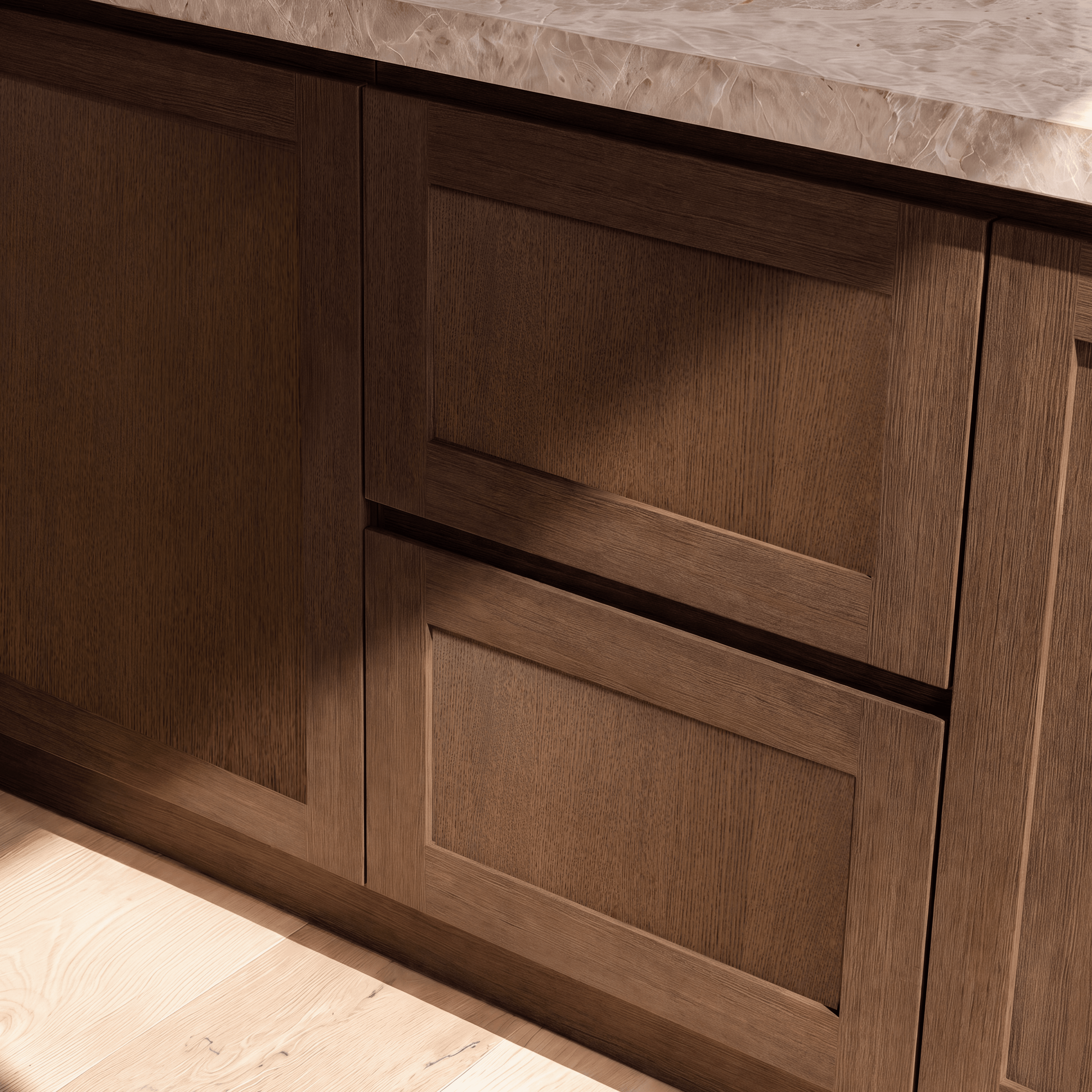 Wood veneered MDF detail