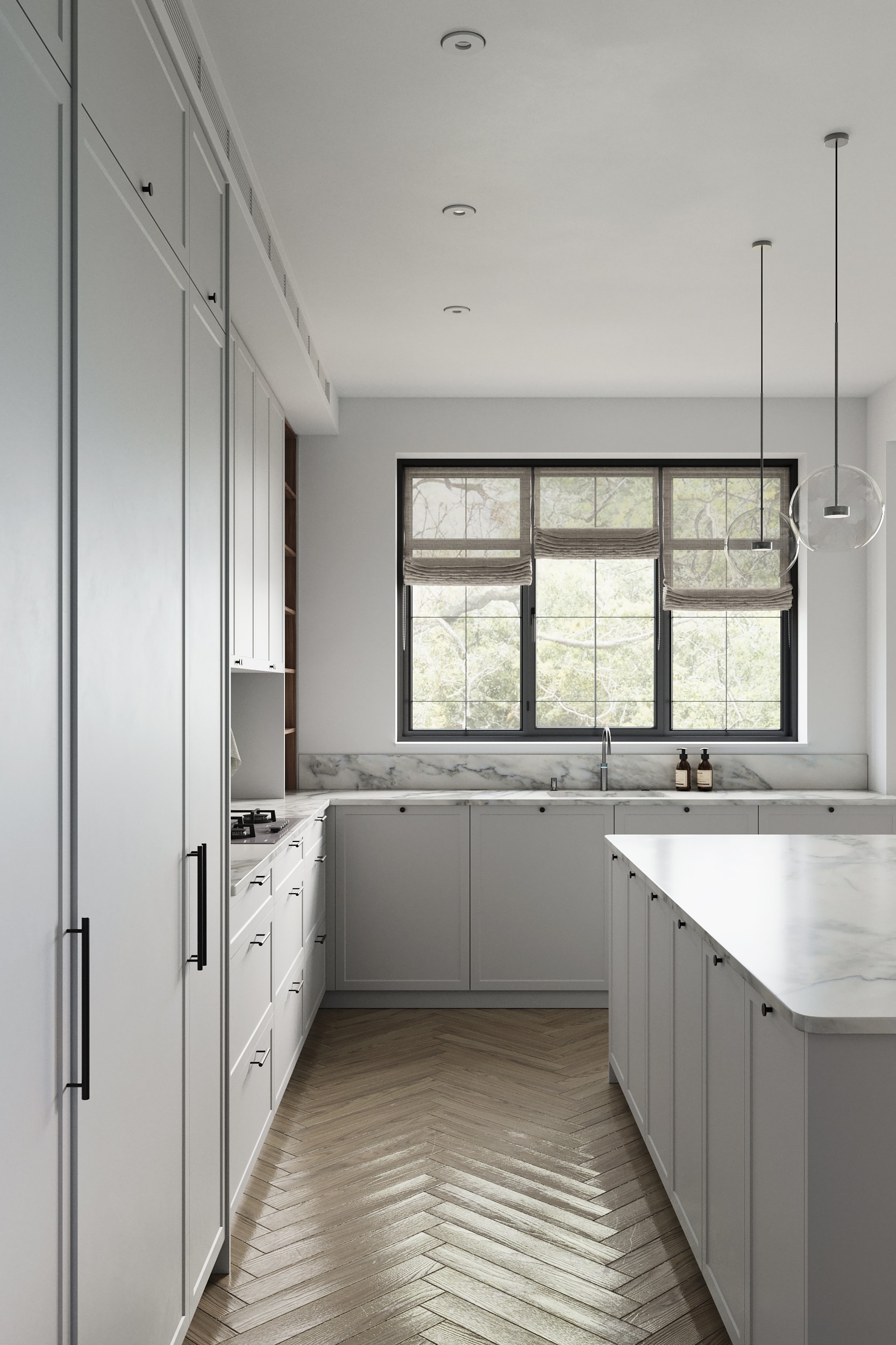 Grey Shaker kitchen joinery with made to measure cabinets